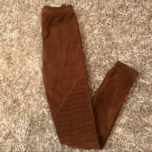 Faux suede motto legging. NWOT.